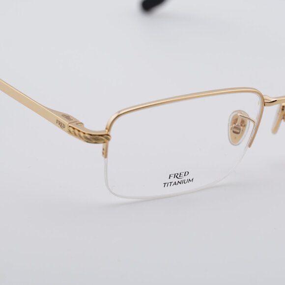 Fred FG50024U 030 Eyeglasses Gold 55mm Rectangle Frame - Picture 2 of 10